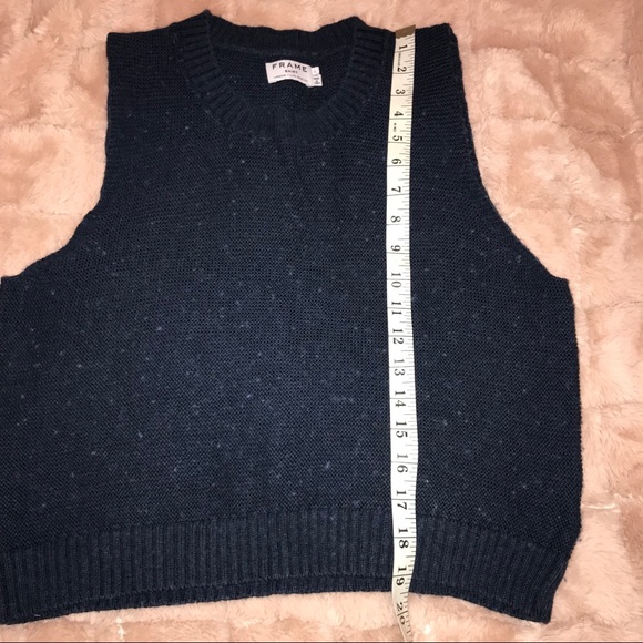 FRAME DENIM le crop sleeveless blue sweater - Picture 6 of 6